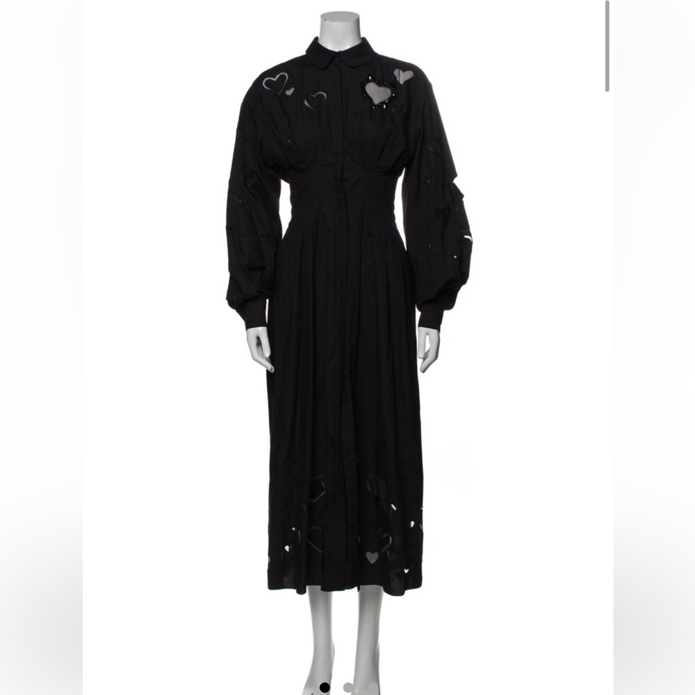 Carolina Herrera black shirt dress long midi
